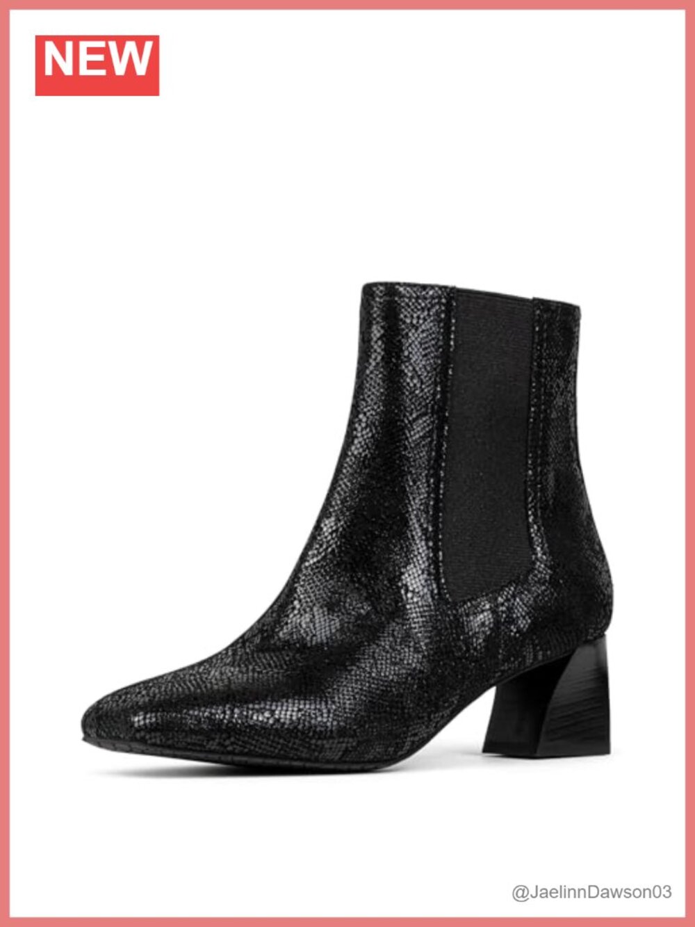 NYDJ Women's Scooter Snake Print Leather Chelsea Bootie
